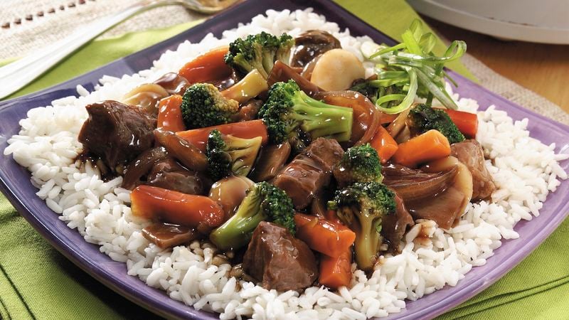 Slow-Cooked Chop Suey over Rice