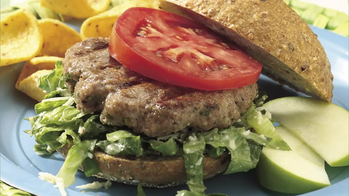 Grilled Caesar Turkey Burgers