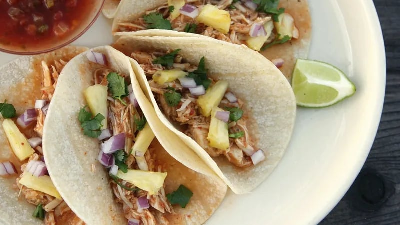 Chicken Tacos al Pastor in a Slow Cooker