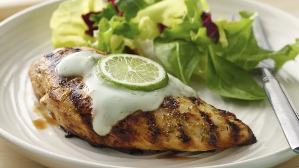 Grilled Margarita Chicken with Yogurt Sauce