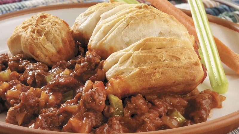 Biscuits and Sloppy Joe Casserole