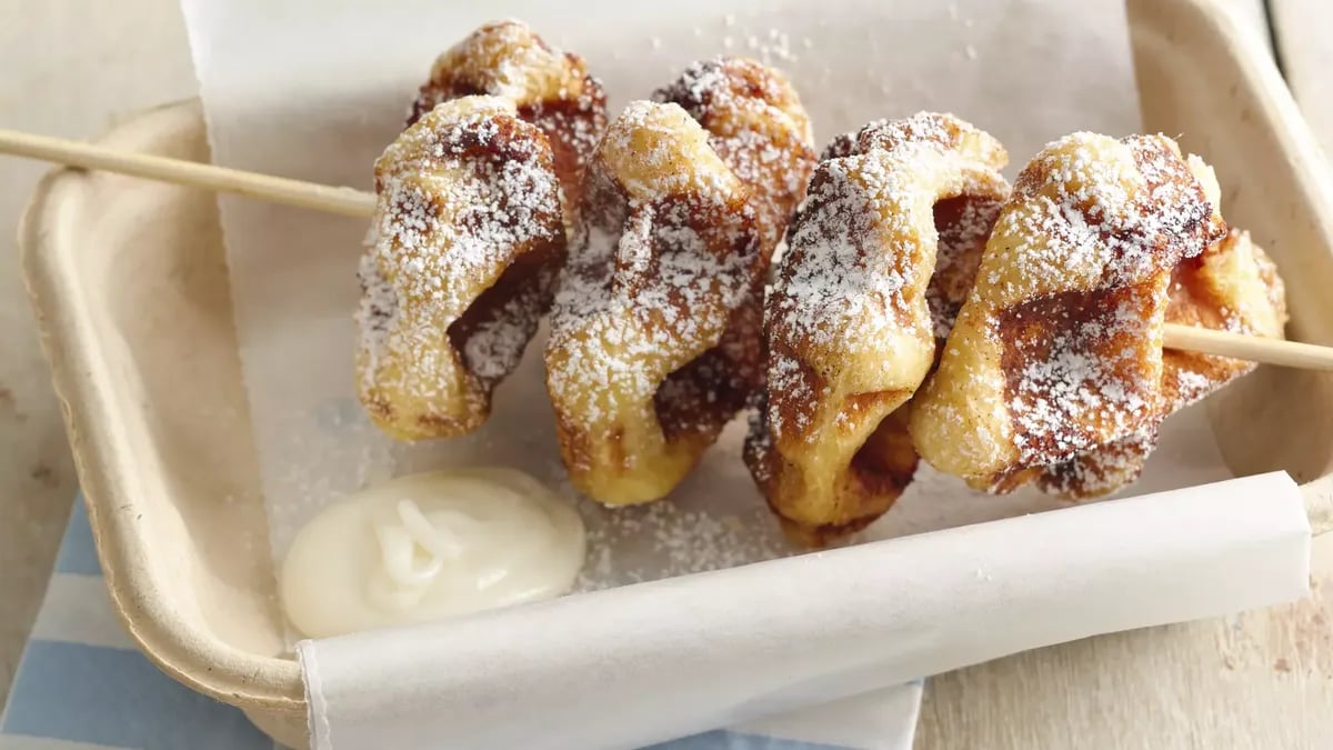 Mini Cinnamon Roll Waffles on a Stick