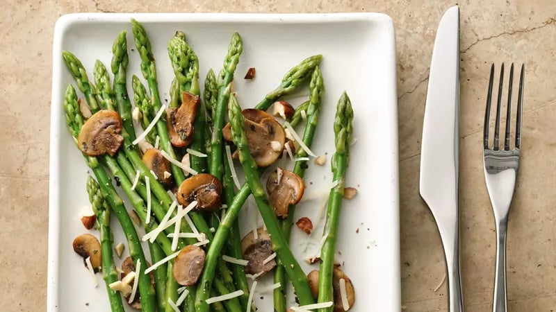 Hazelnut Parmesan Asparagus