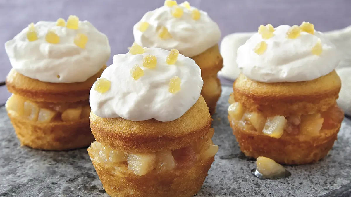 Honey Cream Pear Cupcakes