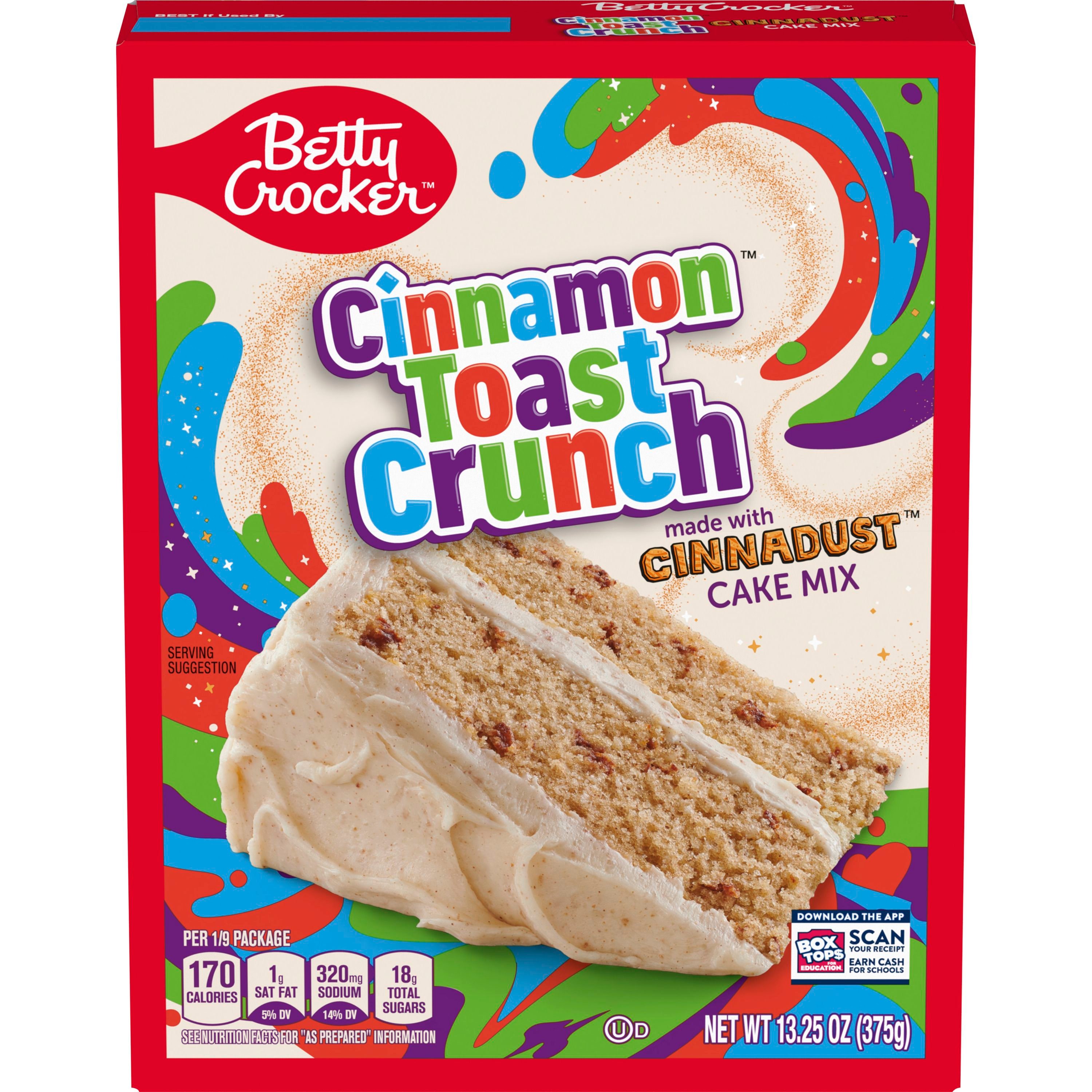 Betty Crocker Cinnamon Toast Crunch Cake Mix, Made with Cinnadust, 13.25 oz - Front