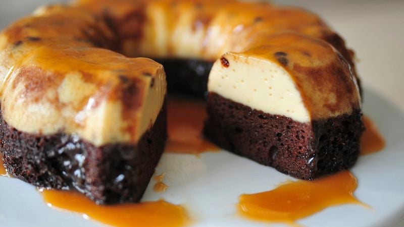Peanut Butter Chocoflan - A Beaner on the Frontier