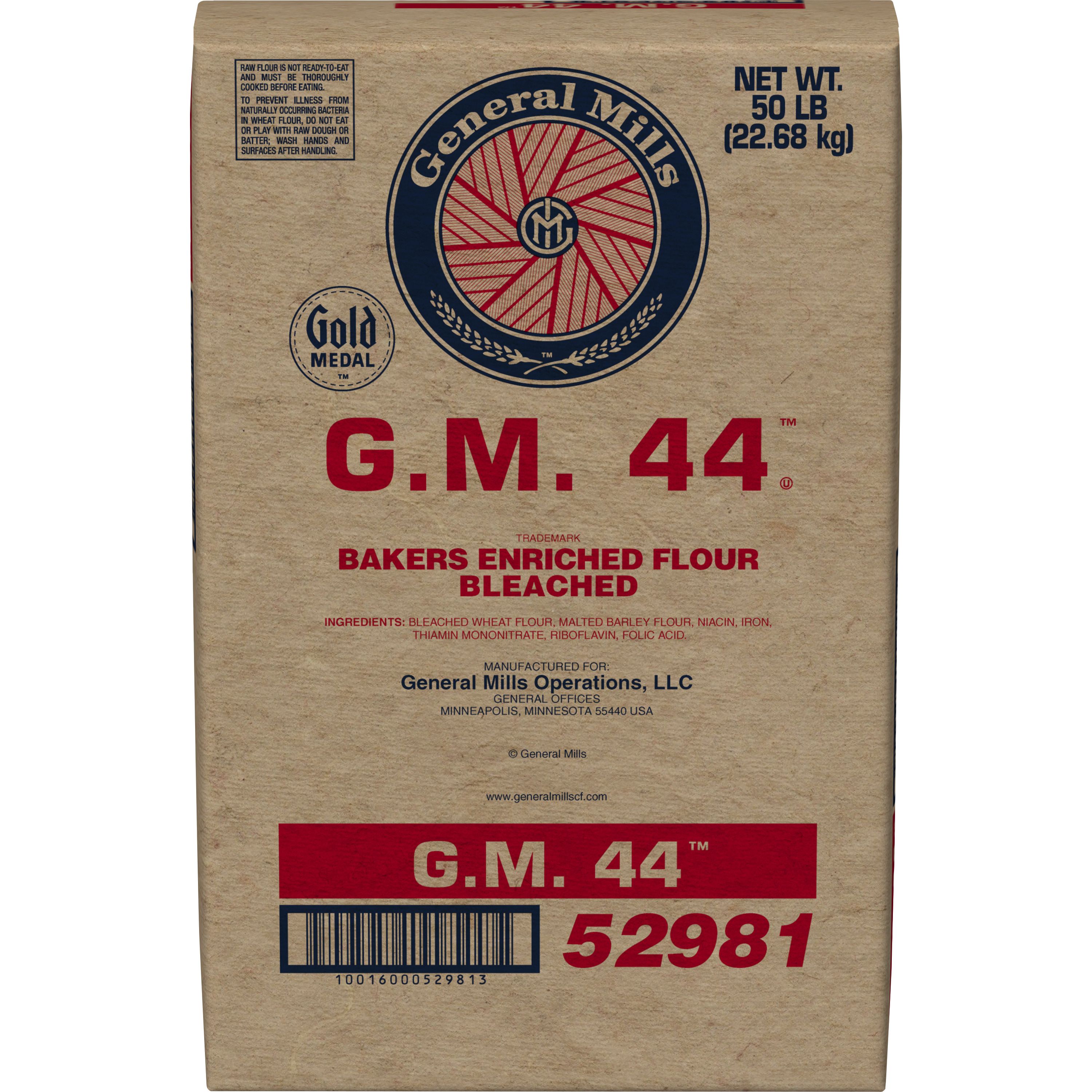 Case - Front 3D Gold Medal G.M. 44 Bakery Flour Bulk Sack Bleached Enriched 50 LB