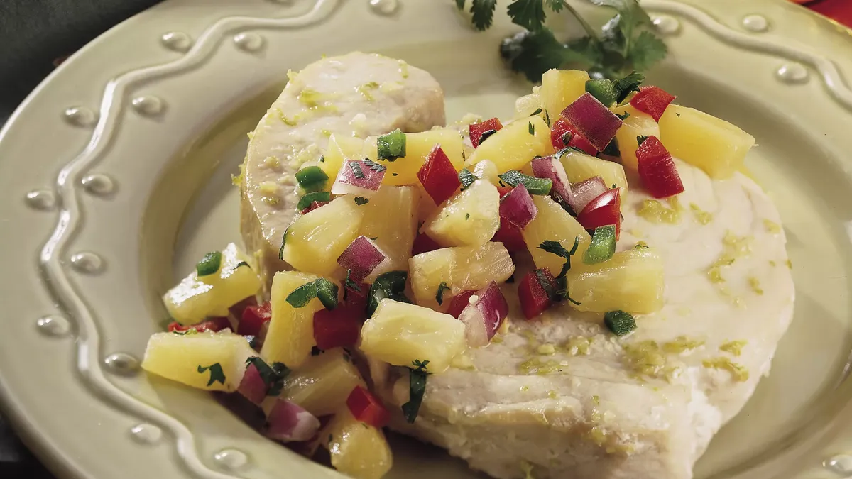 Garlic-Lime Swordfish with Pineapple Salsa