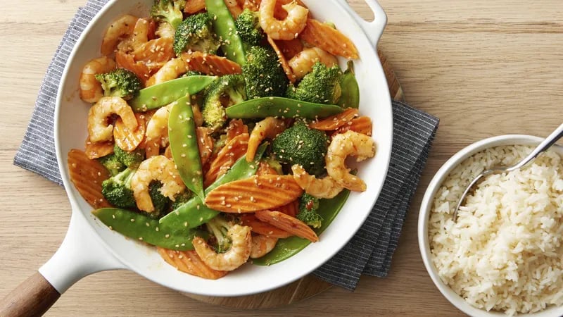 Sesame Shrimp Stir-Fry Skillet