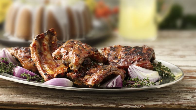 Grilled Pork Ribs with Chipotle Barbecue Sauce