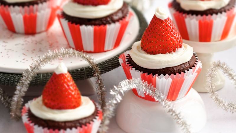 Red Velvet Santa Cupcakes
