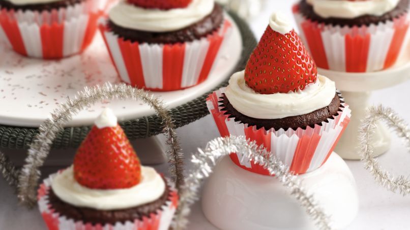 Red Velvet Santa Cupcakes