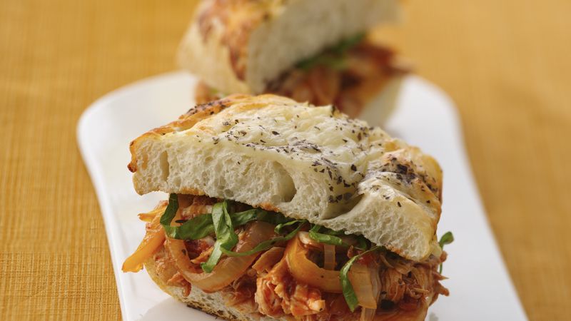 Chicken Cacciatore-Cheese Bread Sandwiches