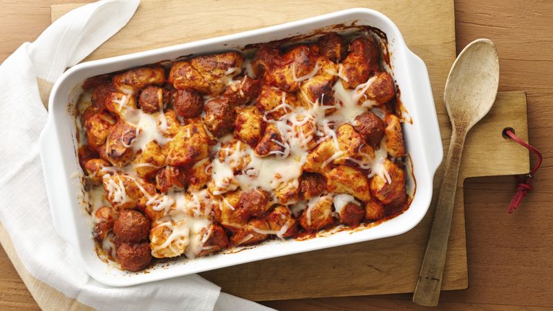 Italian Meatball and Biscuit Bake