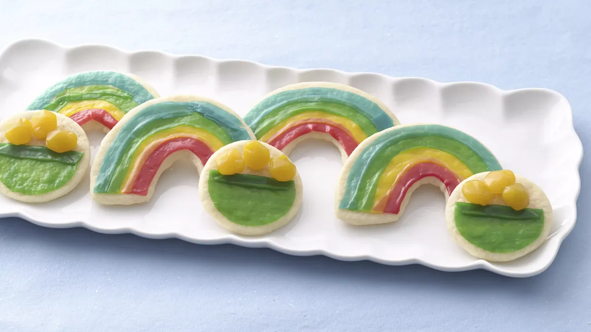 Rainbow and Pot of Gold Cookies