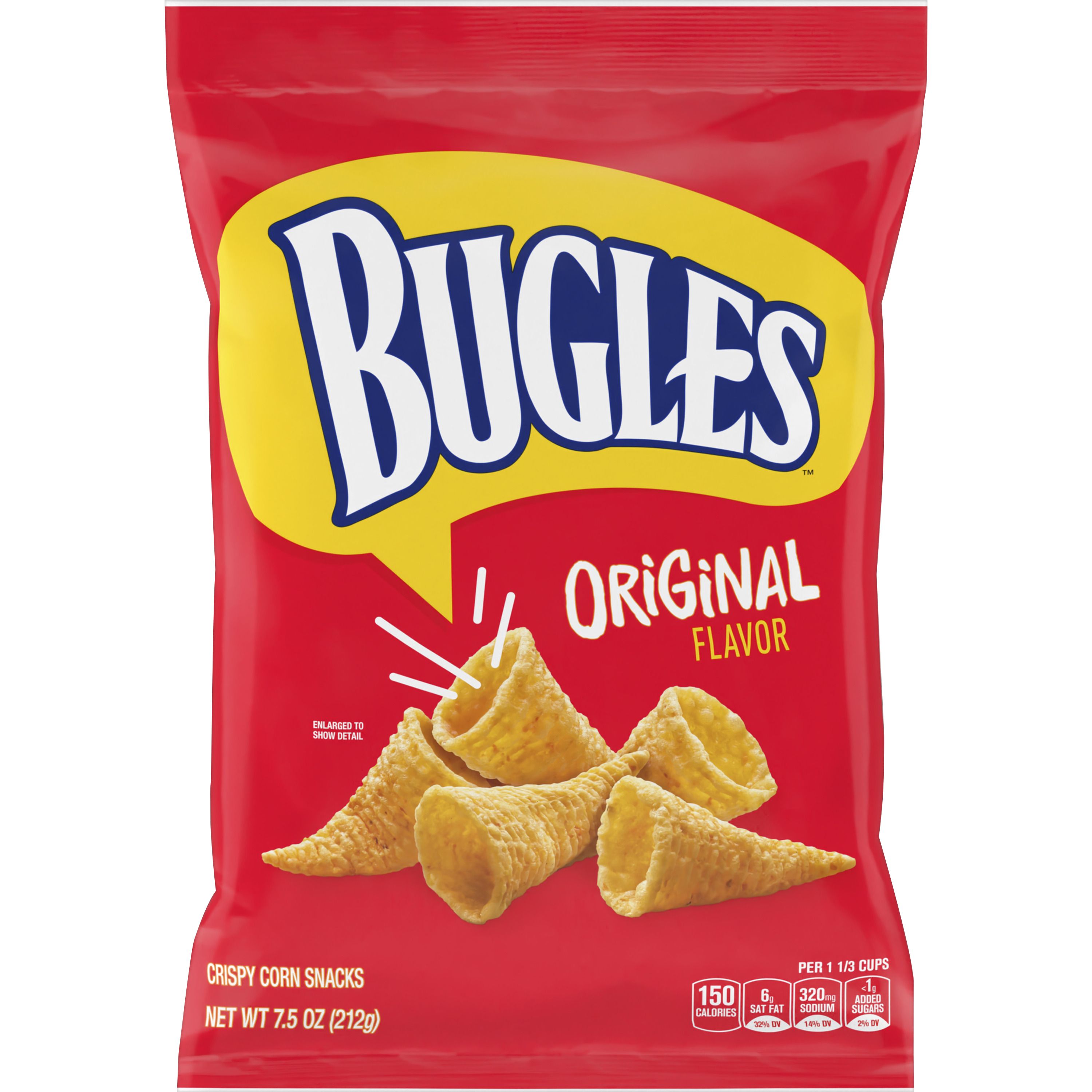 Front - 3D Bugles Salty Snack Bag Original 8/7.5 OZ