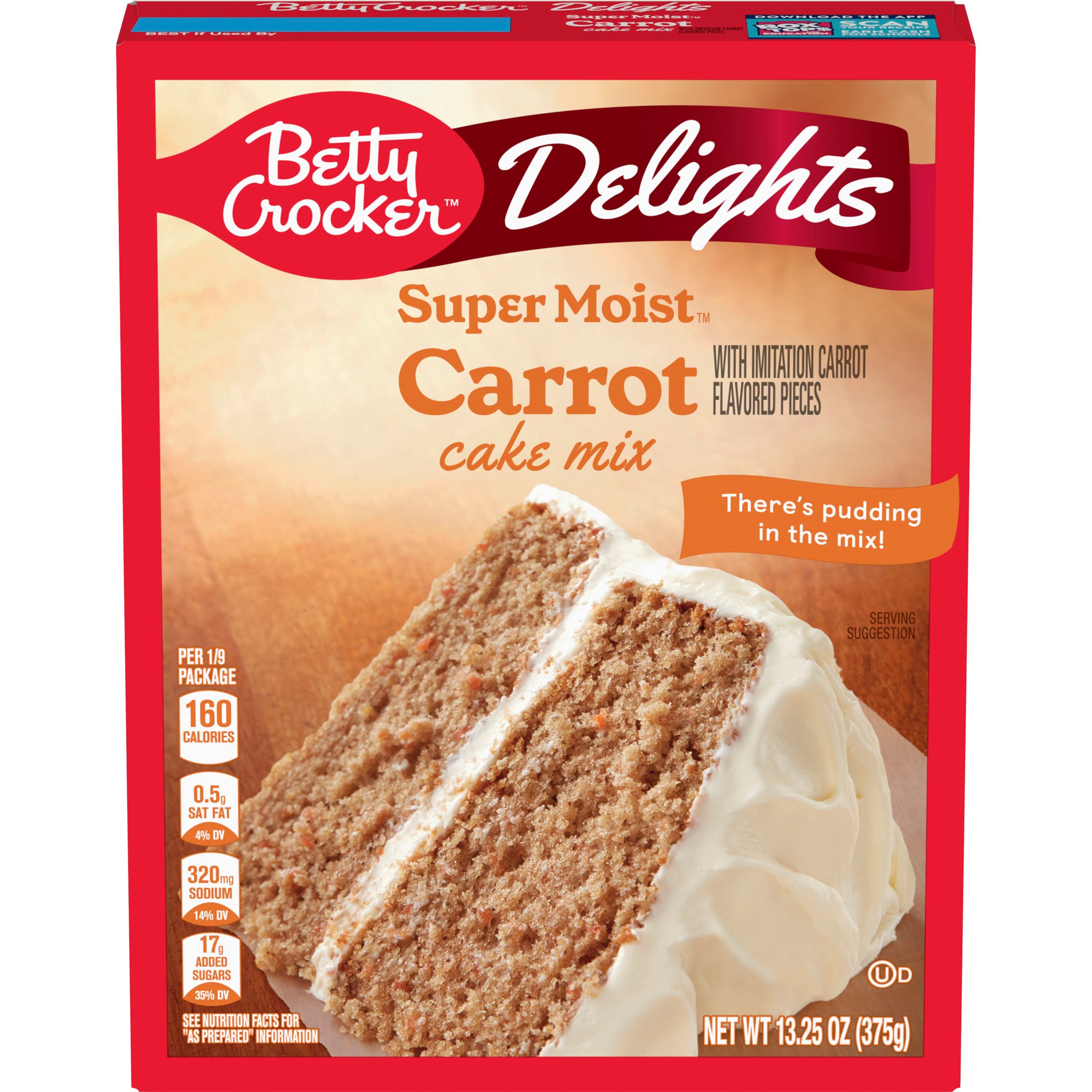 Betty Crocker Delights Super Moist Carrot Cake Mix, 13.25 oz. - Front