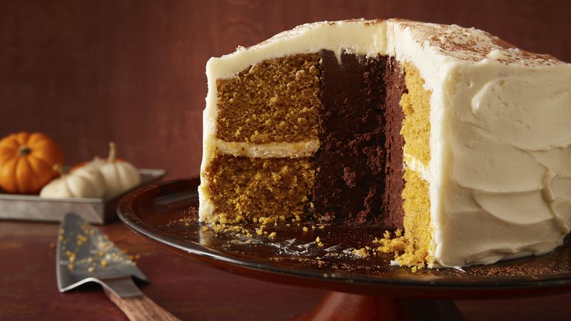 Inside-Out Chocolate Truffle Pumpkin Cake