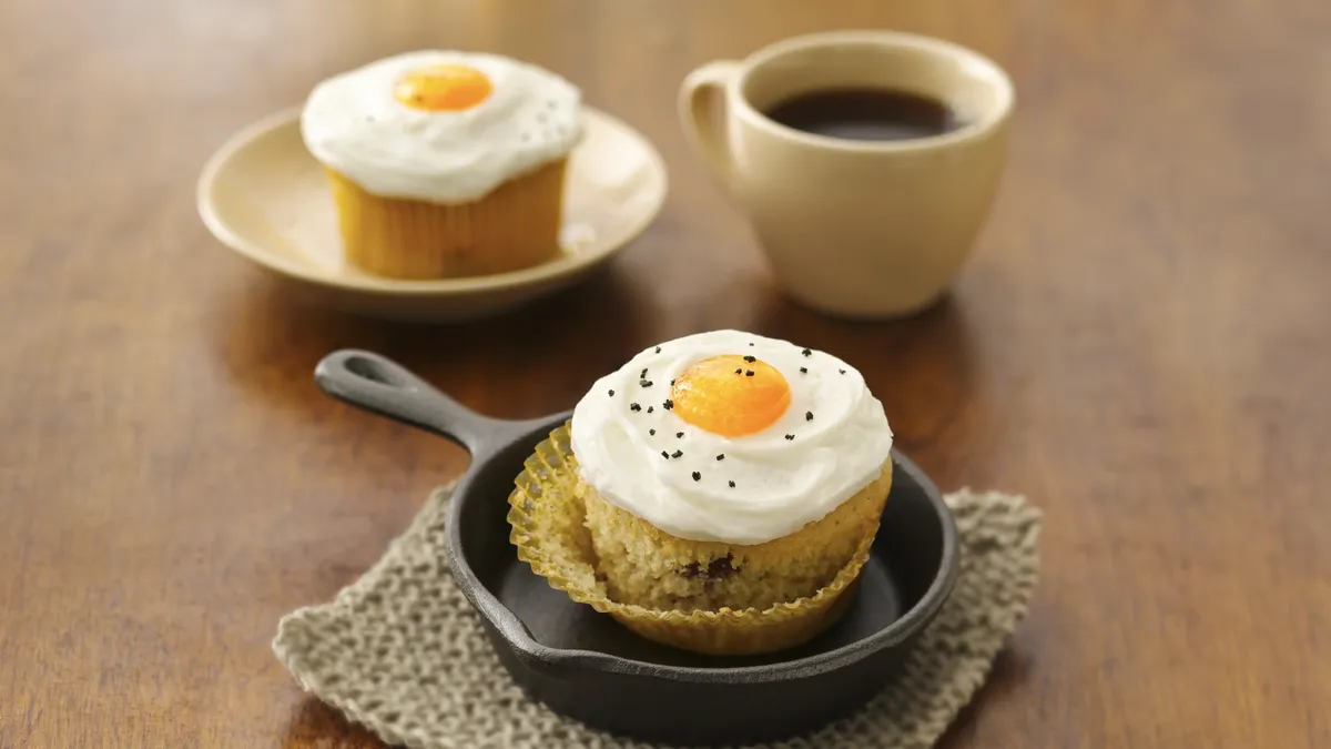 Sunnyside Up Bacon Cupcakes