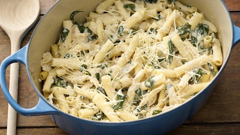 One-Pot Parmesan Chicken Ziti with Artichokes and Spinach