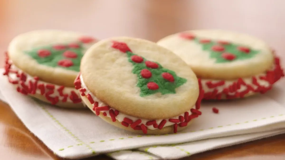 Christmas Tree Sandwich Cookies