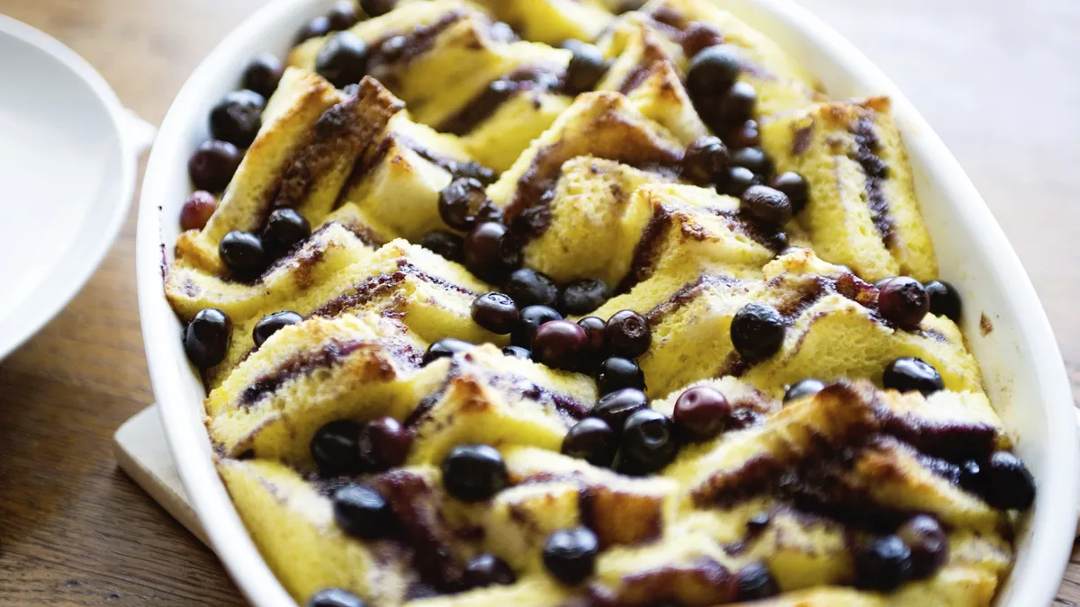 Blueberry Bread-and-Butter Pudding