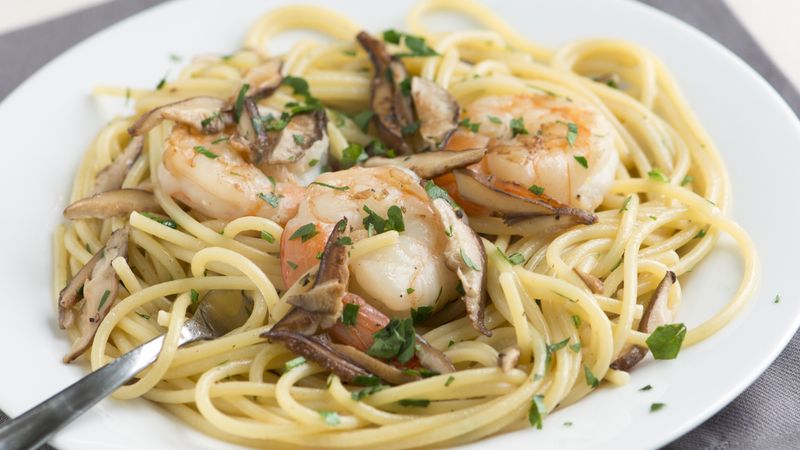 Shrimp and Pasta with Mushrooms