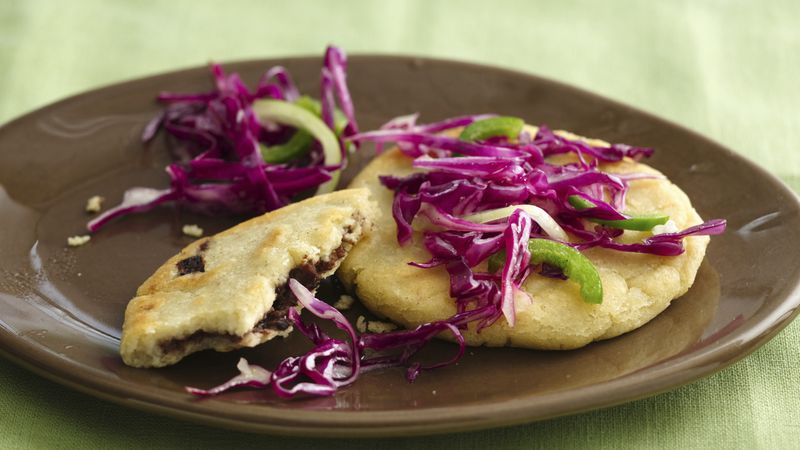 Salvadorean Pupusas with Pickled Cabbage