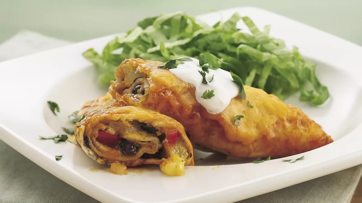 Pineapple-Black Bean Enchiladas