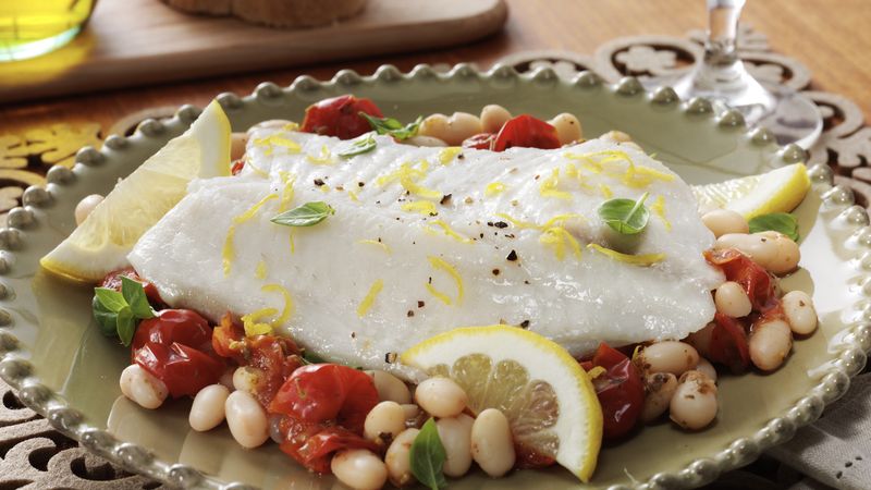 Tuscan Style Tilapia and Cannellini Beans