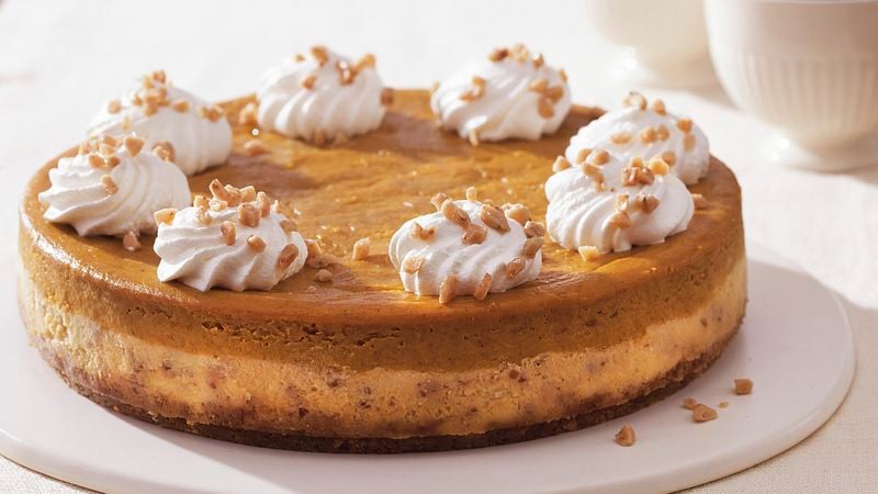 Toffee-Pumpkin Cheesecake