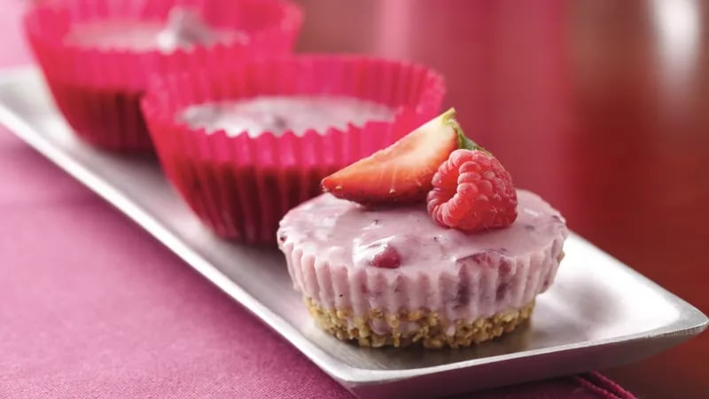 Mini Cranberry-Berry Cheesecakes