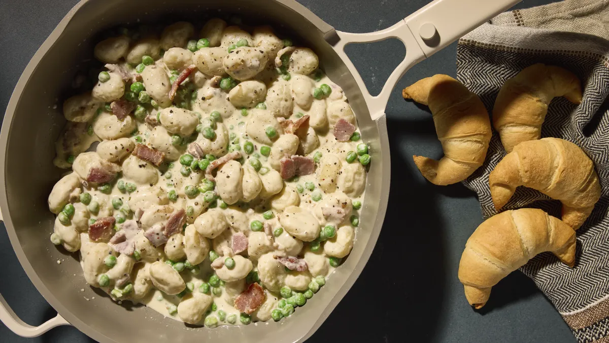 Skillet Gnocchi with Bacon and Peas