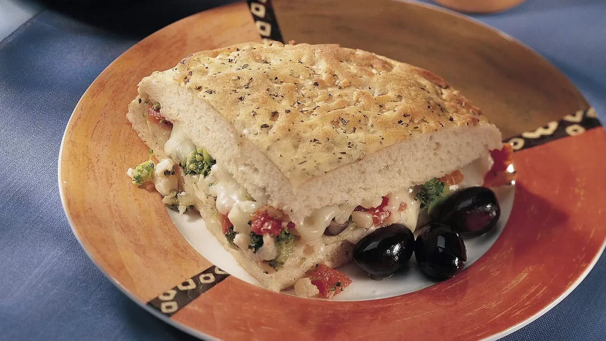 Easy Italian Vegetable Focaccia Sandwich