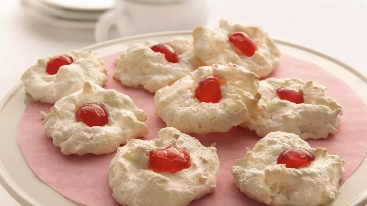 Coconut Macaroons with Candied Cherries