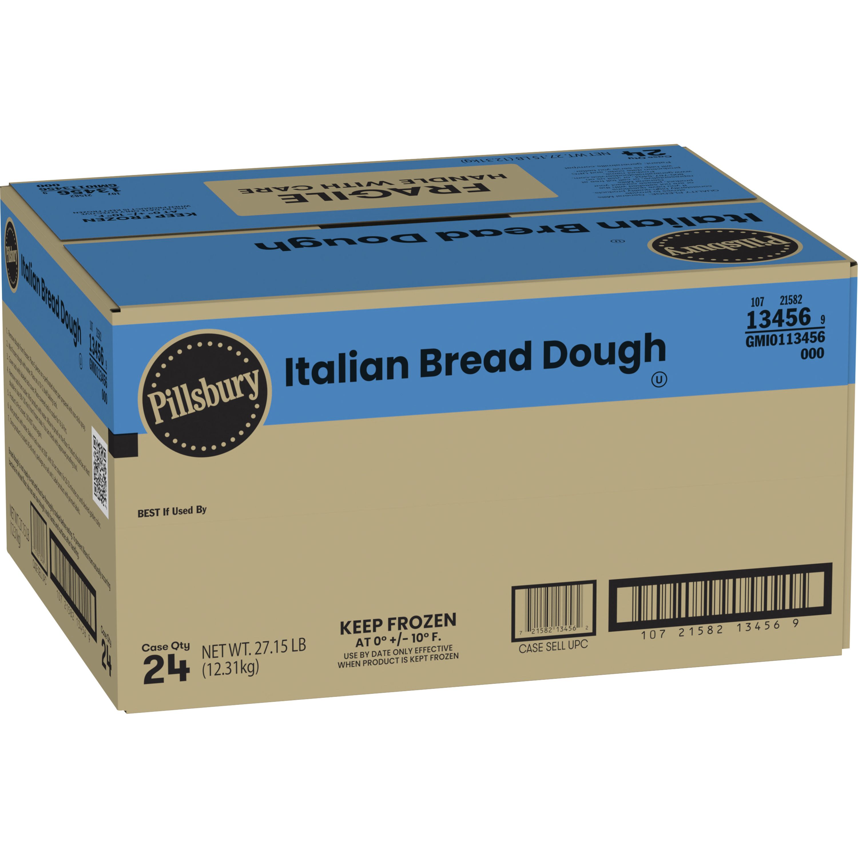 Case - Left Front 3D Pillsbury™ Italian Bread Dough 24 Count