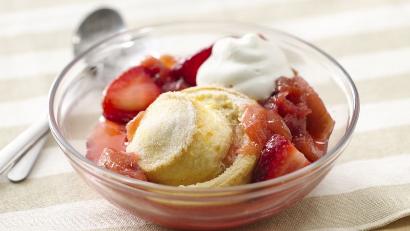 Strawberry-Rhubarb Crescent Shortcakes