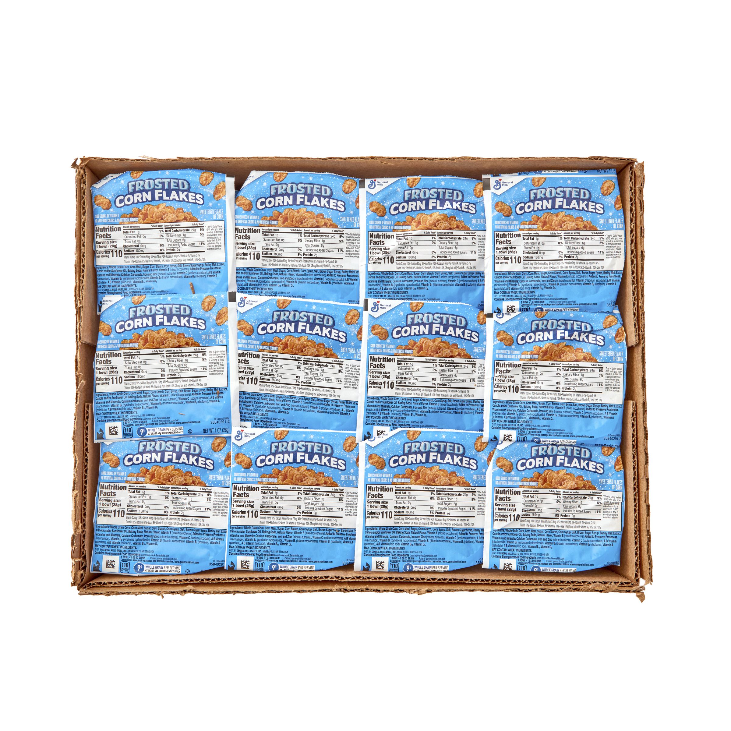  Open Case Frosted Corn Flakes Cereal Single Serve Bowlpak 96/1 OZ