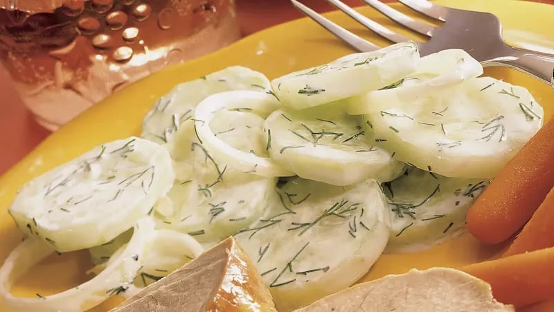 Marinated Cucumbers in Sour Cream