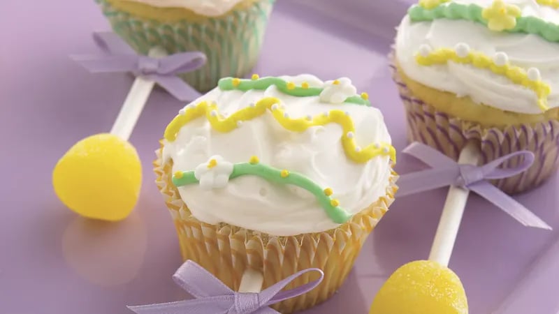 Baby Rattle Pear Cupcakes