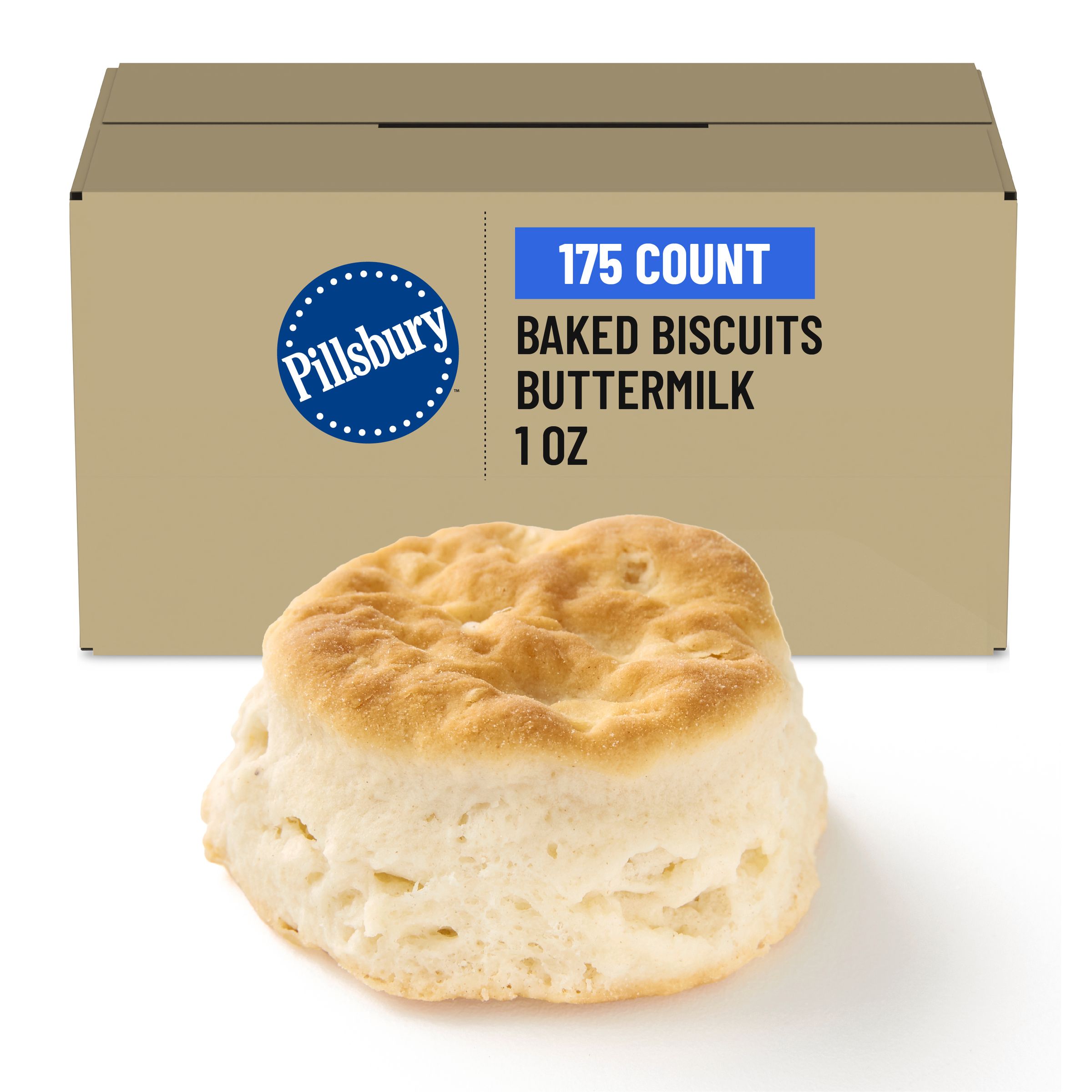  Case Optimized Hero Pillsbury Frozen Baked Biscuits Bulk Buttermilk 175/1 OZ