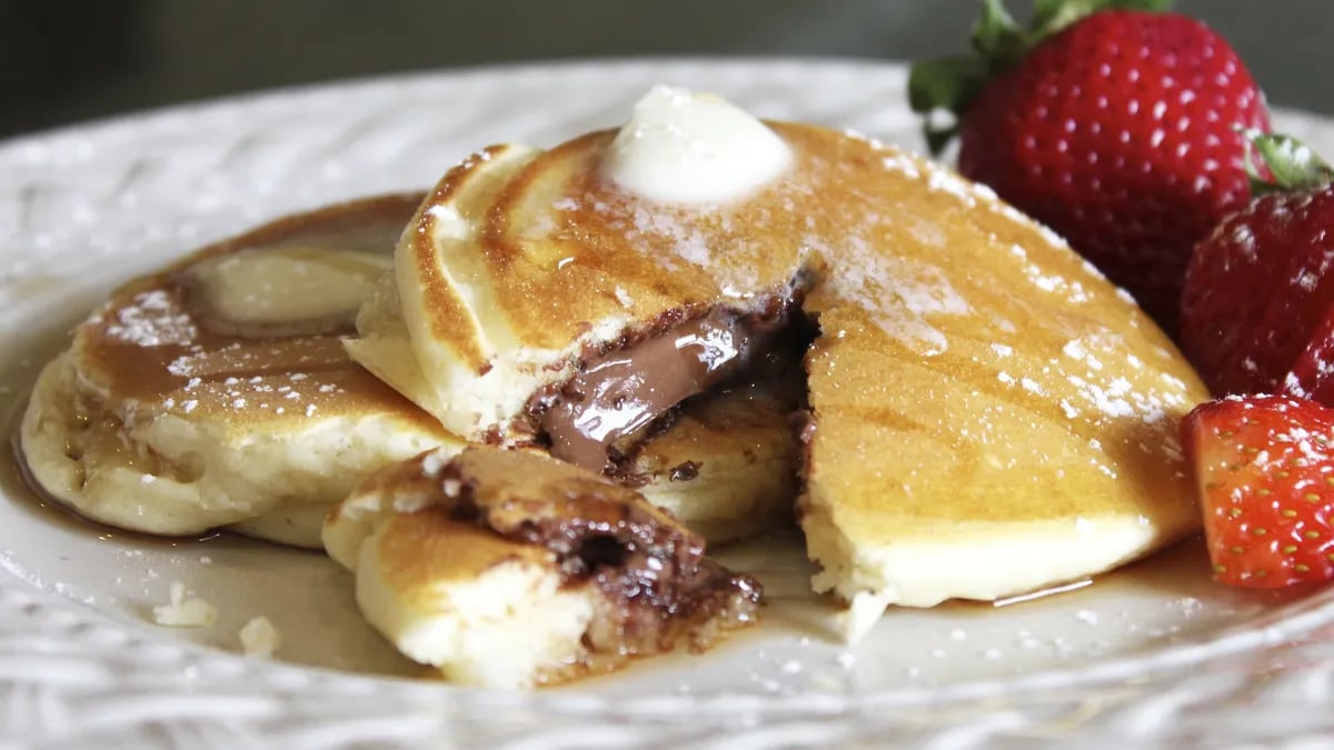 Chocolate-Stuffed Pancakes