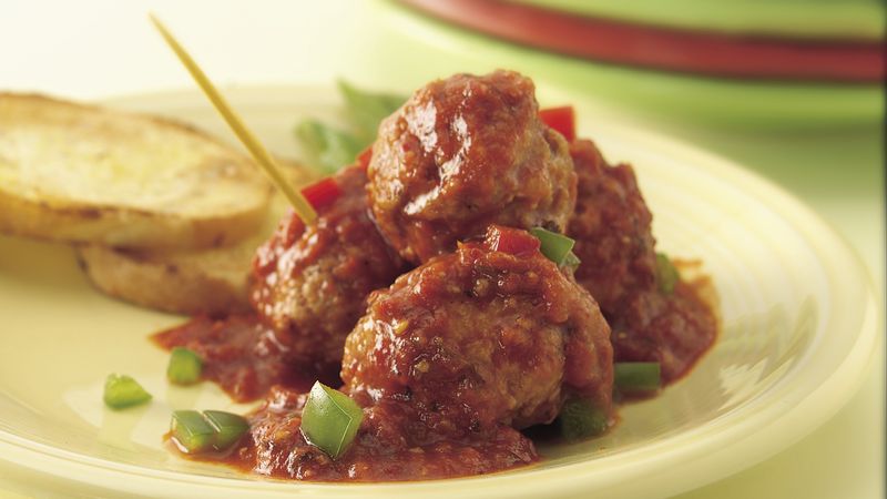 Slow-Cooker Meatballs with Roasted Red Pepper Sauce