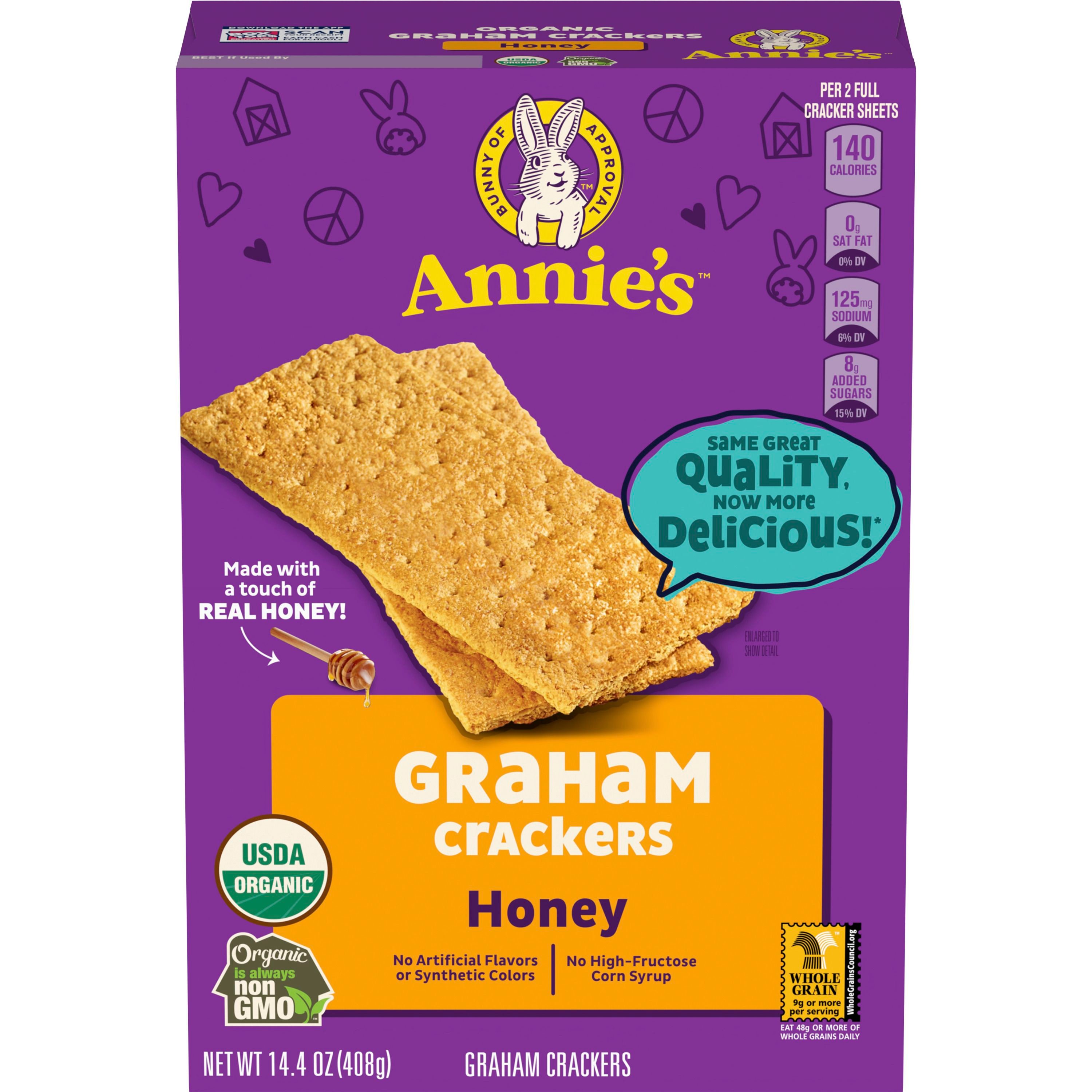 Front - 3D Annie's(TM) Organic Graham Crackers Honey Grahams (12 ct) 14.4 oz