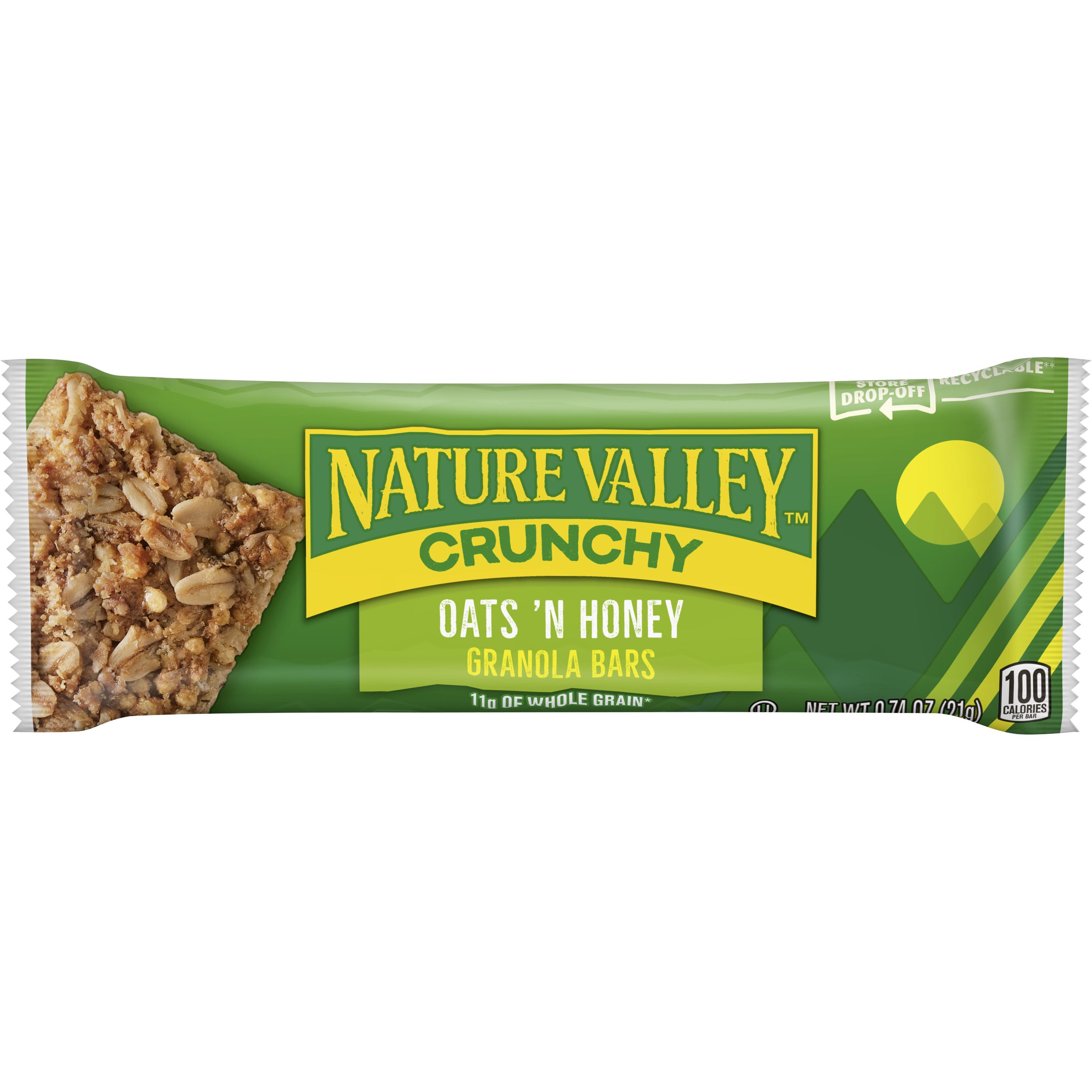 Nature Valley Crunchy Granola Bar, Oats 'N Honey - 1.5 oz pouch