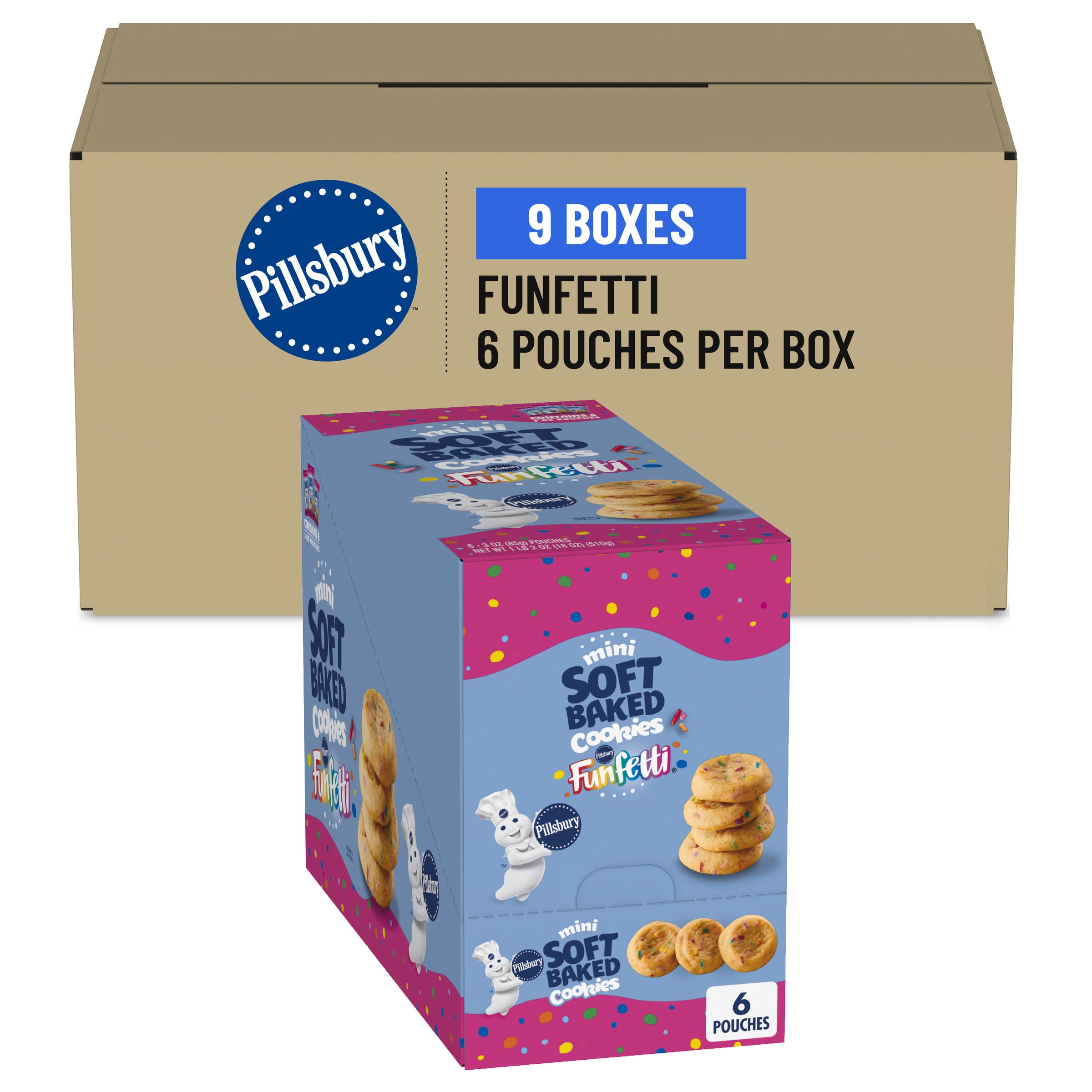  Case Optimized Hero Pillsbury(TM) Mini Soft Baked Cookies Funfetti (6 ct) 3 oz