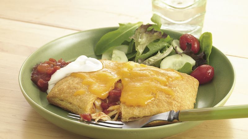 Chicken and Cheese Crescent Chimichangas