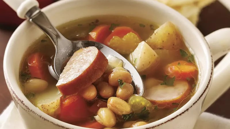 Slow-Cooker Smoked Sausage and Bean Soup