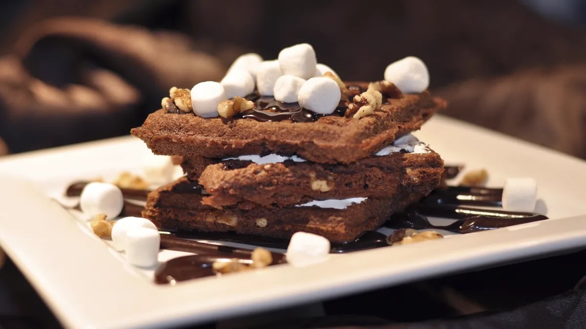 Rocky Road Brownie Waffles