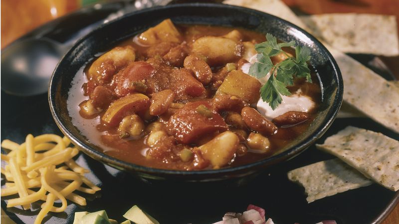 Three-Bean Holiday Chili Recipe - BettyCrocker.com